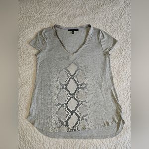 White House Black Market Grey V Neck Tshirt